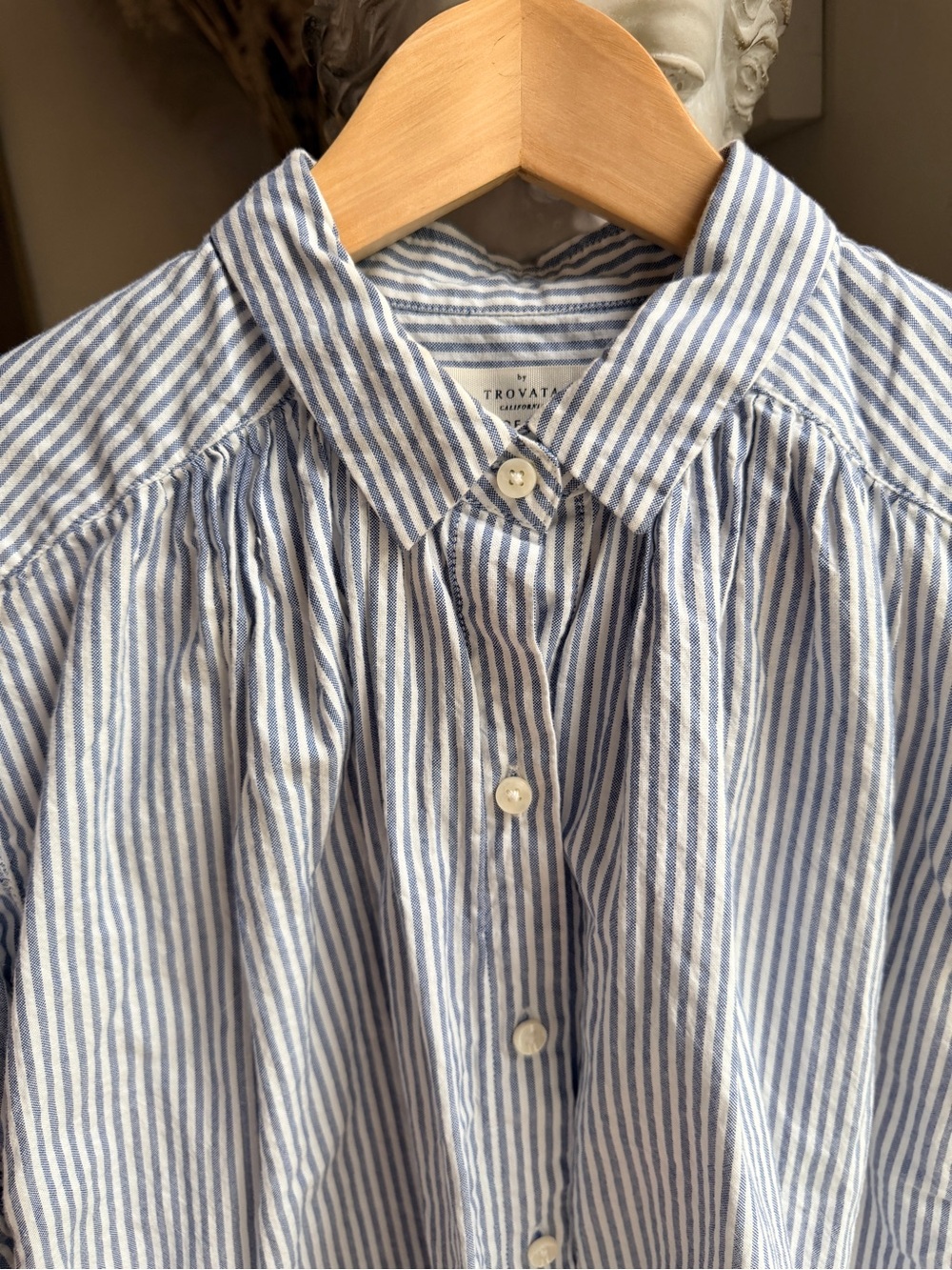 Trovata Navy and White Striped Shirt
